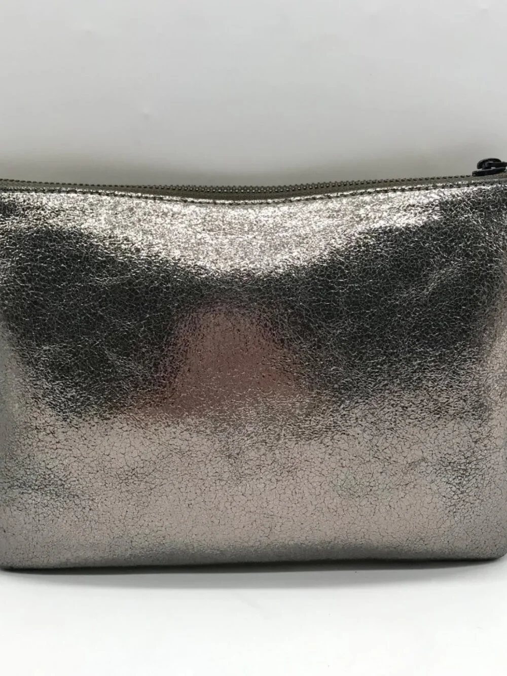 Marc Jacobs Dark Glossy Gray Zip Pouch